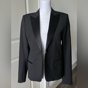 Theory Black Tailored Blazer with Notched Lapels